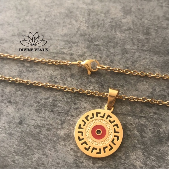 Evil Eye Necklace - Gold Plated Stainless Steel - Picture 3 of 8